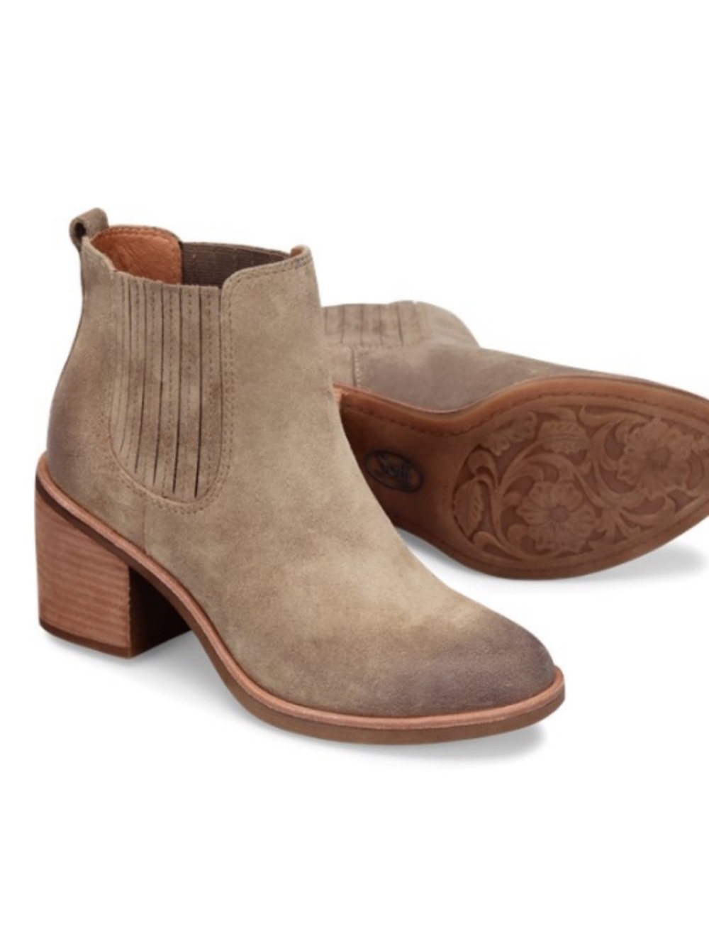 Eurosoft by Sofft Jennica Taupe Leather Suede Ankle Boot Size 8